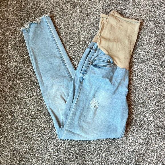 Jessica Simpson Denim - 2/$20 Bundle!! Jessica Simpson Distressed Maternity Jeans Over the Bump Panel